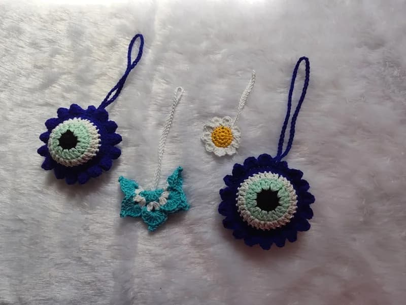 Crochet Car hanging/ Bag charm 